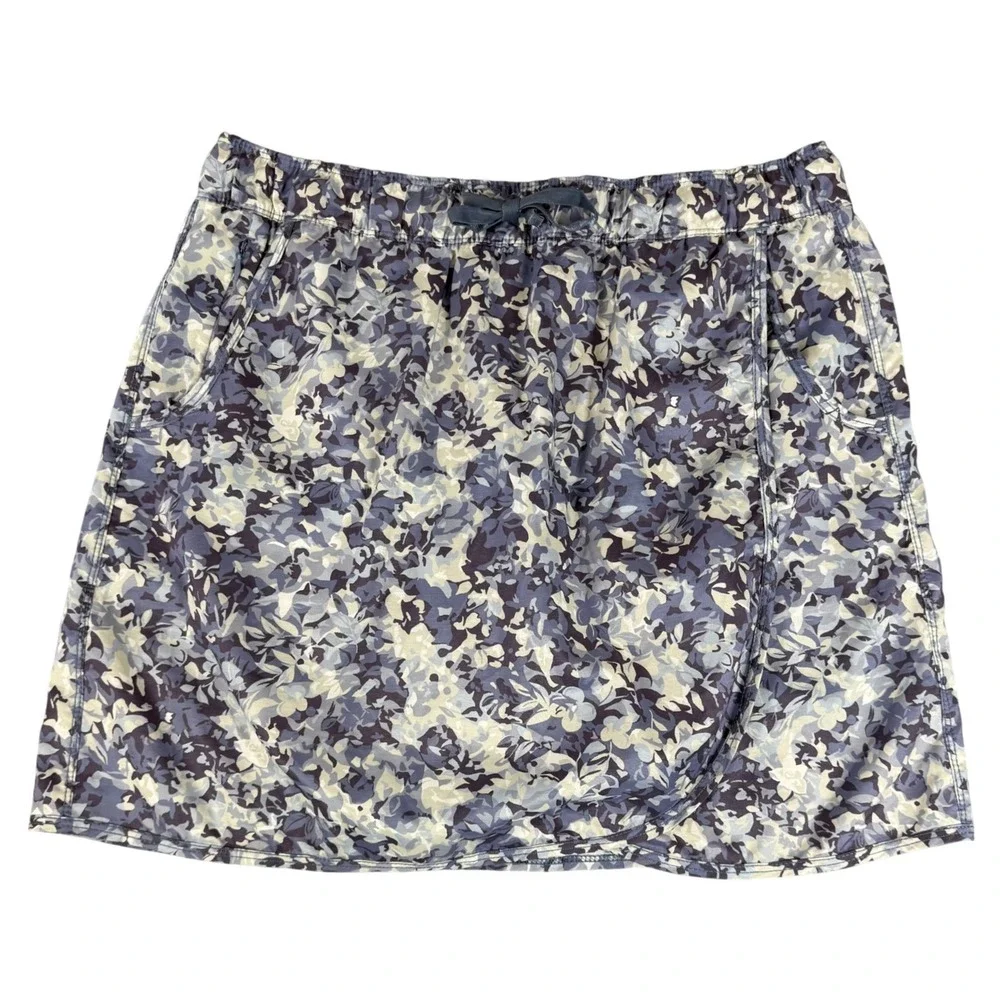 North River Outfitters Aleutian Floral Skort Blue Gray Size L NRL3038 Activewear